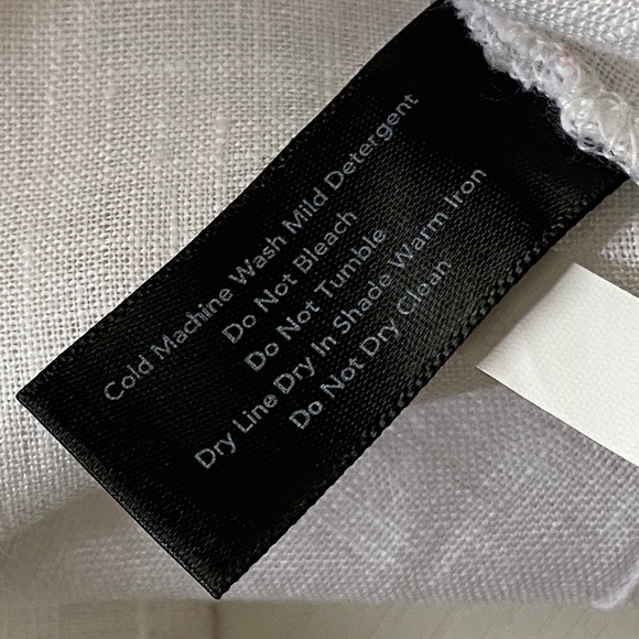 Boston Proper Embroidery Floral Bell Sleeve Linen Blouse White Orange Medium - Picture 16 of 16